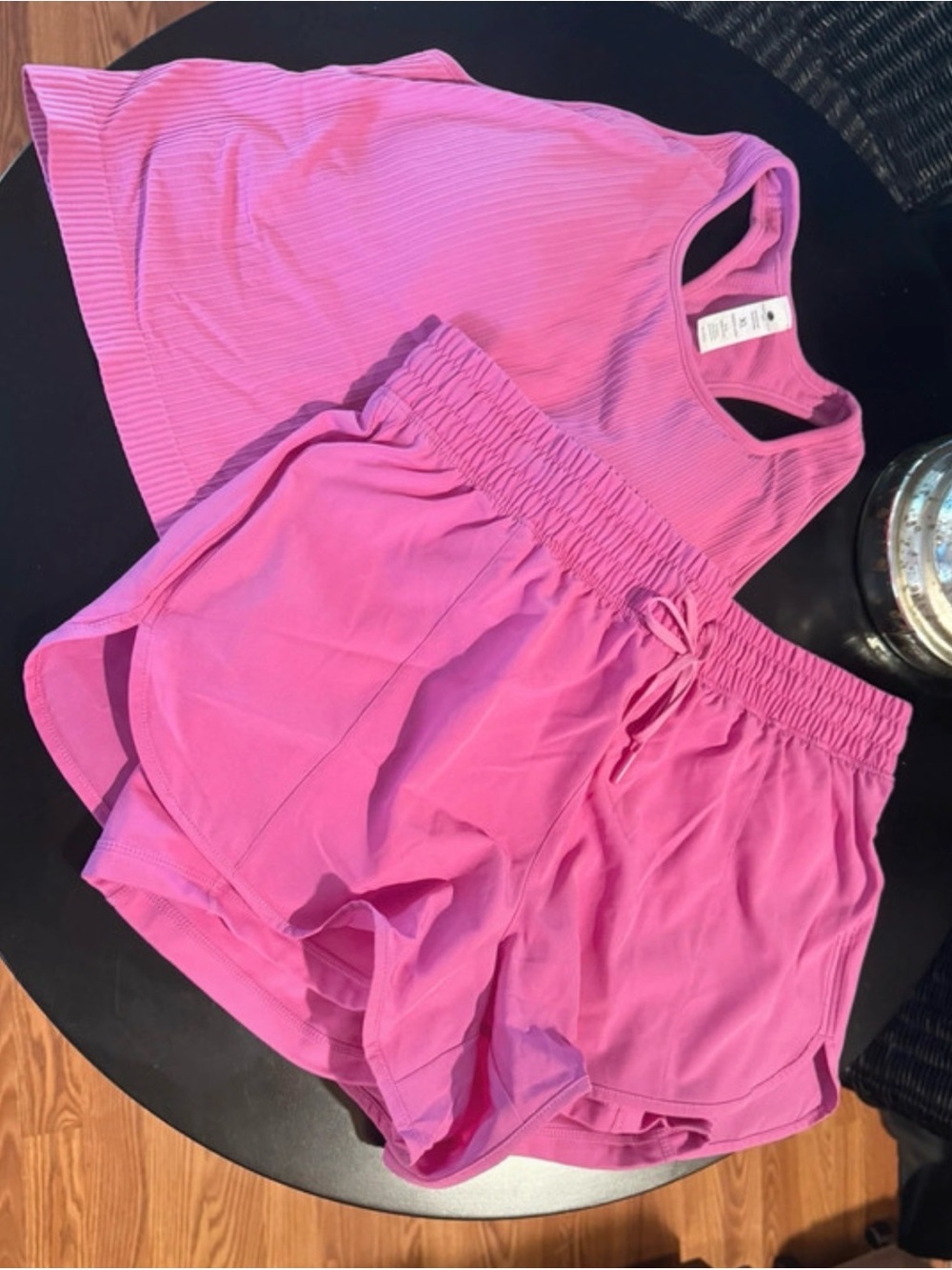 Yogalicious Lux Nicola Ribbed Crop Tank Top & Yogalicious Lux Alpine Shorts Set